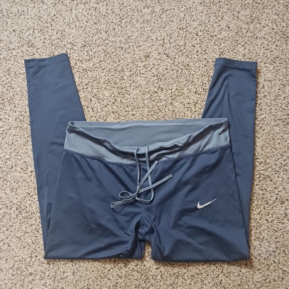 Nike Pants - Nike Dri-Fit Plus Size Compression Tights 1X Blue 28" Inseam Legging Drawstring